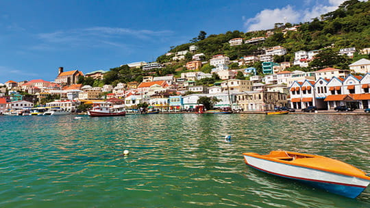 The harbour in St George’s, Grenada